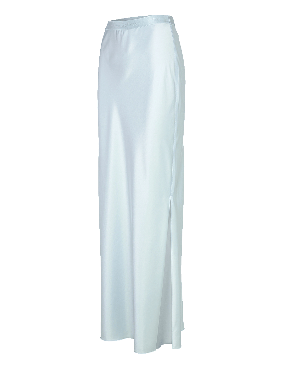 Ahlvar Gallery - Hana long logo satin skirt - maxi nederdele - sky blue - 3