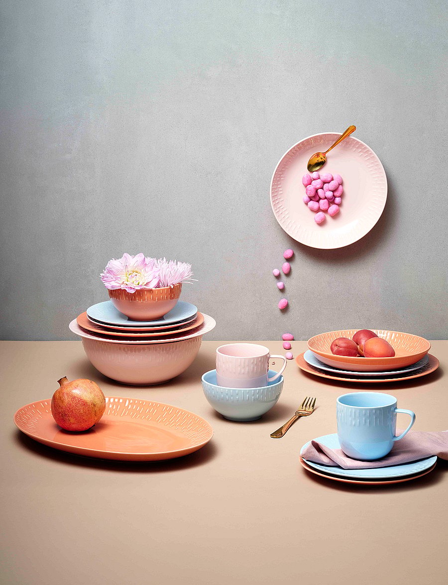 Aida - Confetti pasta plate w/relief 1 pcs giftbox - nudelteller - apricot - 0