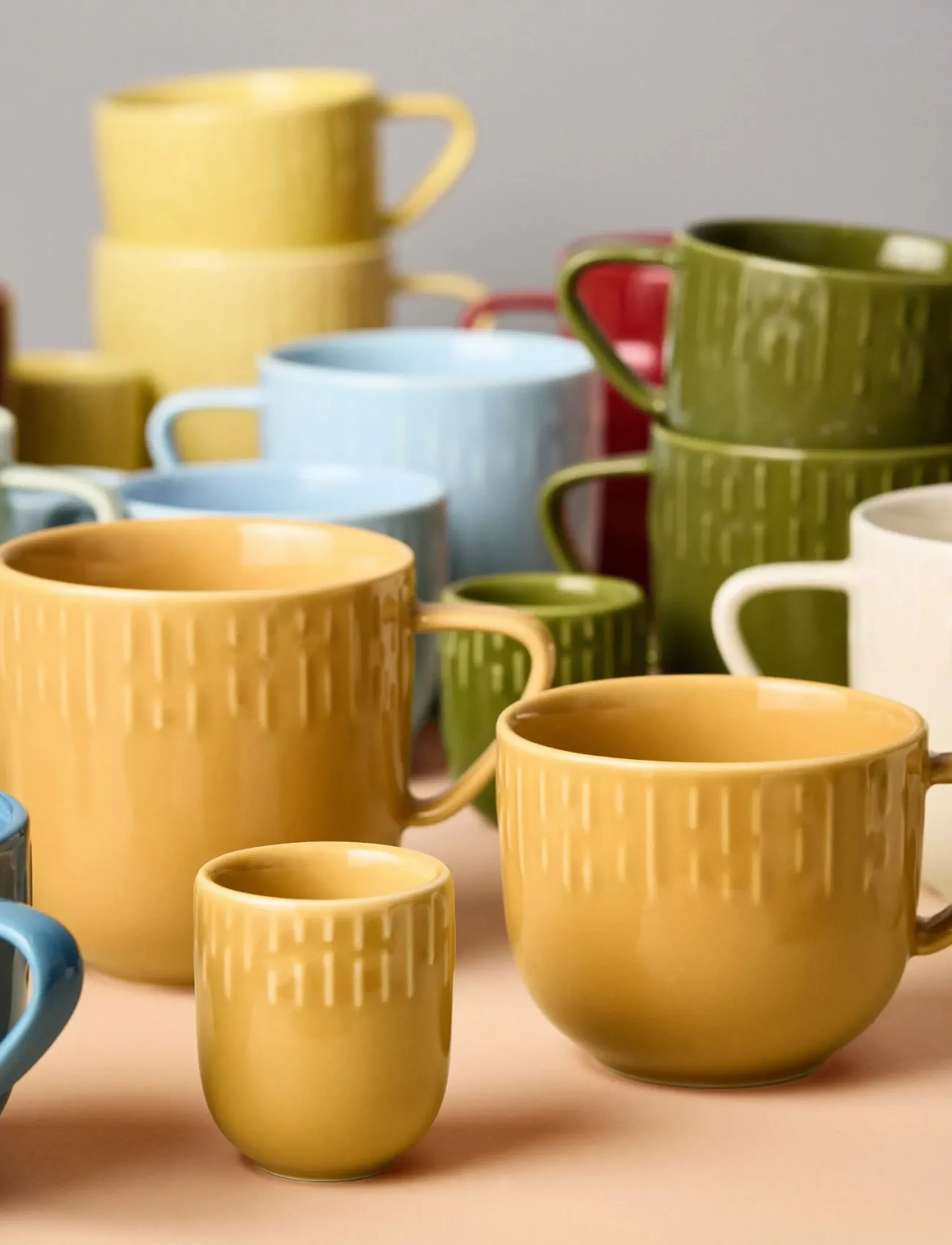 Aida Confetti Mustard Mini Kop Med Relief Porcelæn 5 Cl., One Size, Yellow, Kopper Og Krus > Espressokopper, Unisex