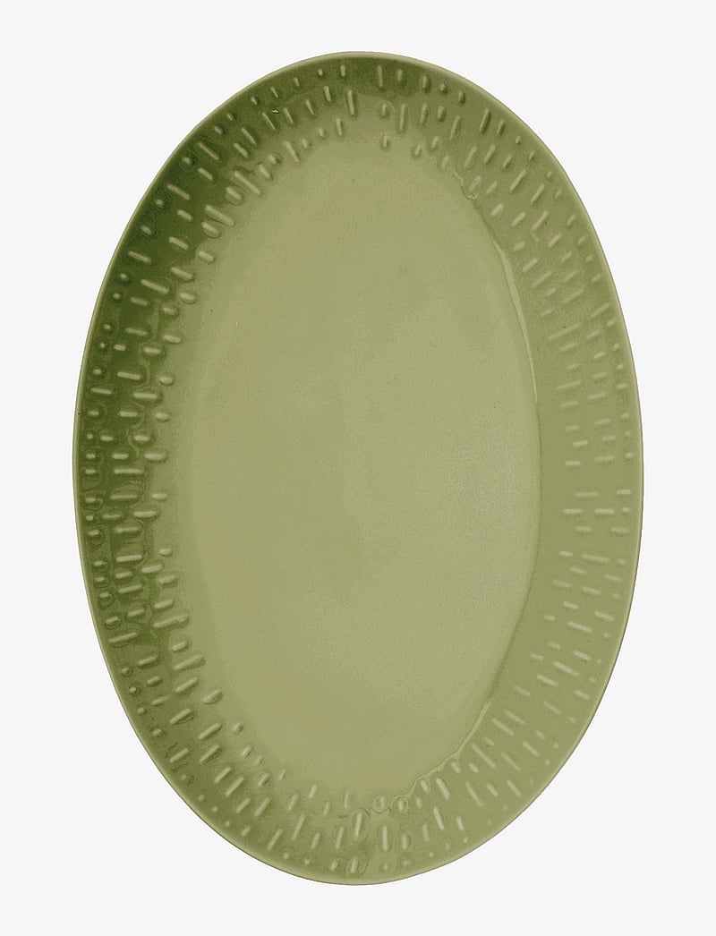 Aida - Confetti oval dish w/relief 1 pcs. giftbox - servierplatten - olive - 1