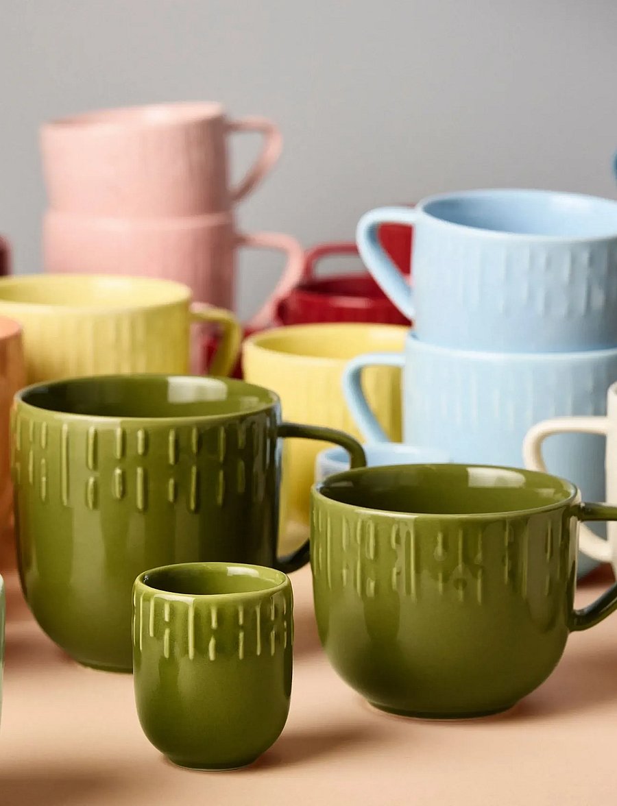 Aida - Confetti Olive mini kop med relief Porcelæn 5 cl. - espressotassen - olive - 0