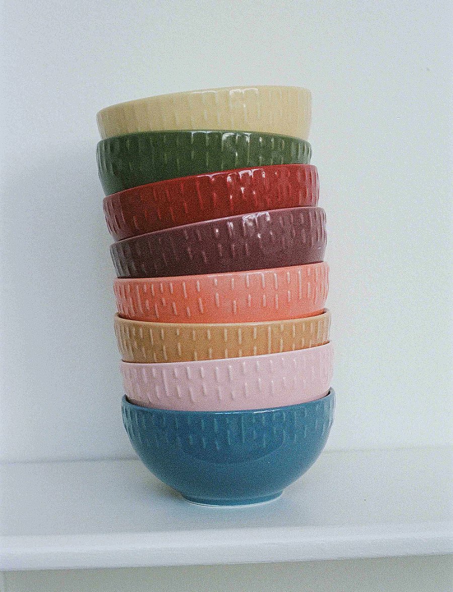 Aida - Confetti Blueberry skål m/relief porcelæn 14 cm. - müslischalen - blueberry - 0