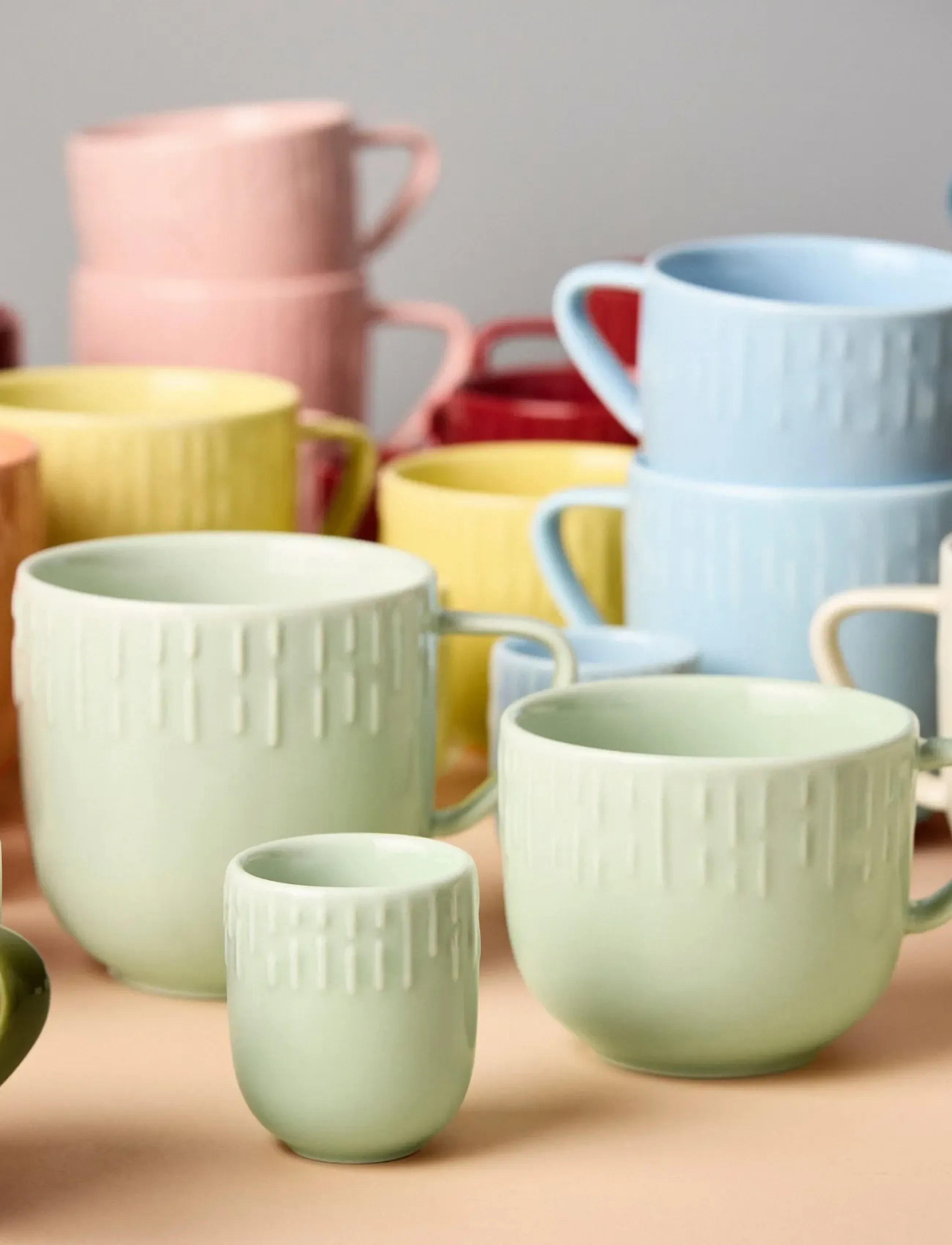Aida Confetti Pistachio Mini Kop Med Relief Porcelæn 5 Cl., One Size, Green, Kopper Og Krus > Espressokopper, Unisex
