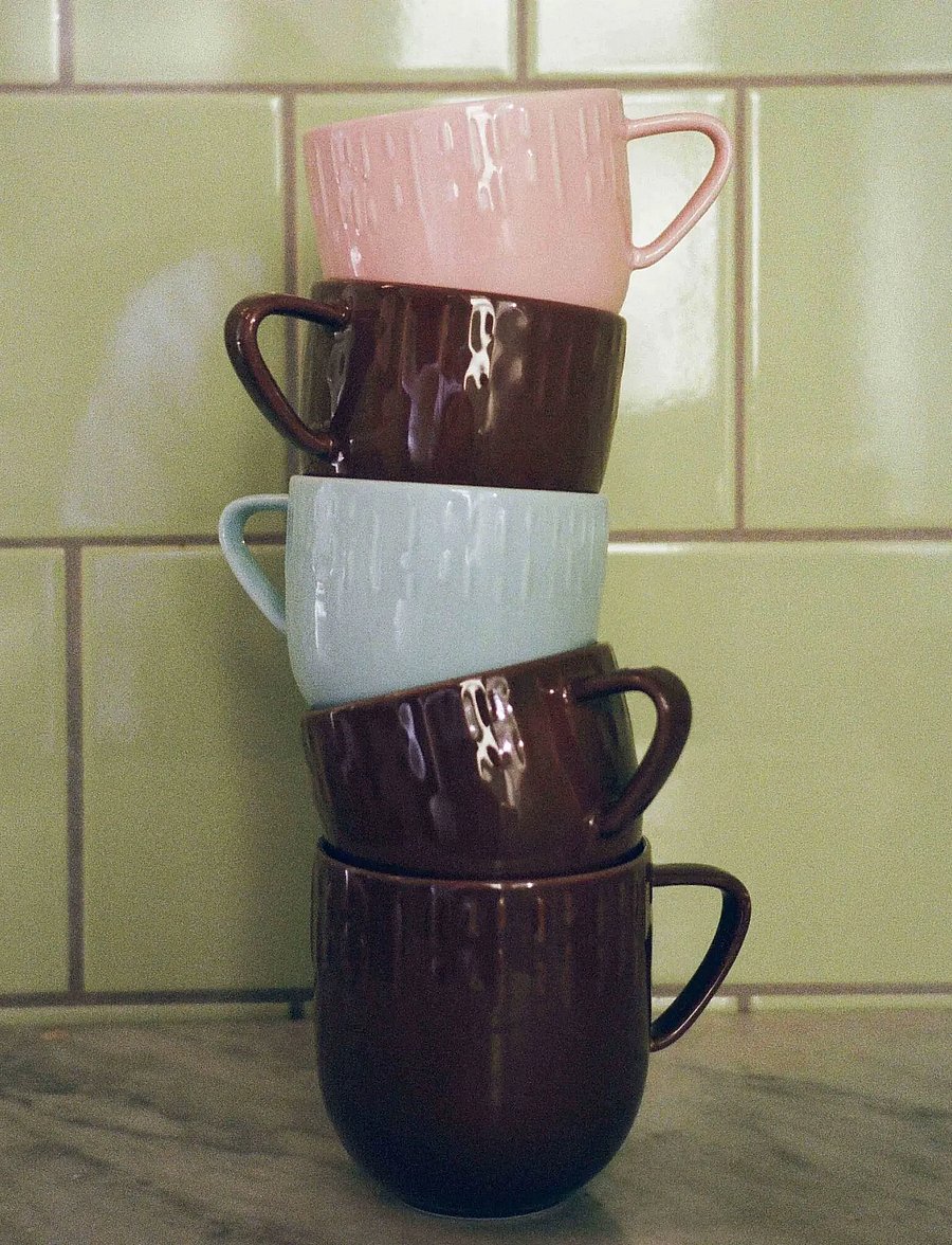 Aida - Confetti Chocolate kaffekop m/relief porcelæn 1 stk. 20 cl. - kavos puodeliai - stÅl - 3
