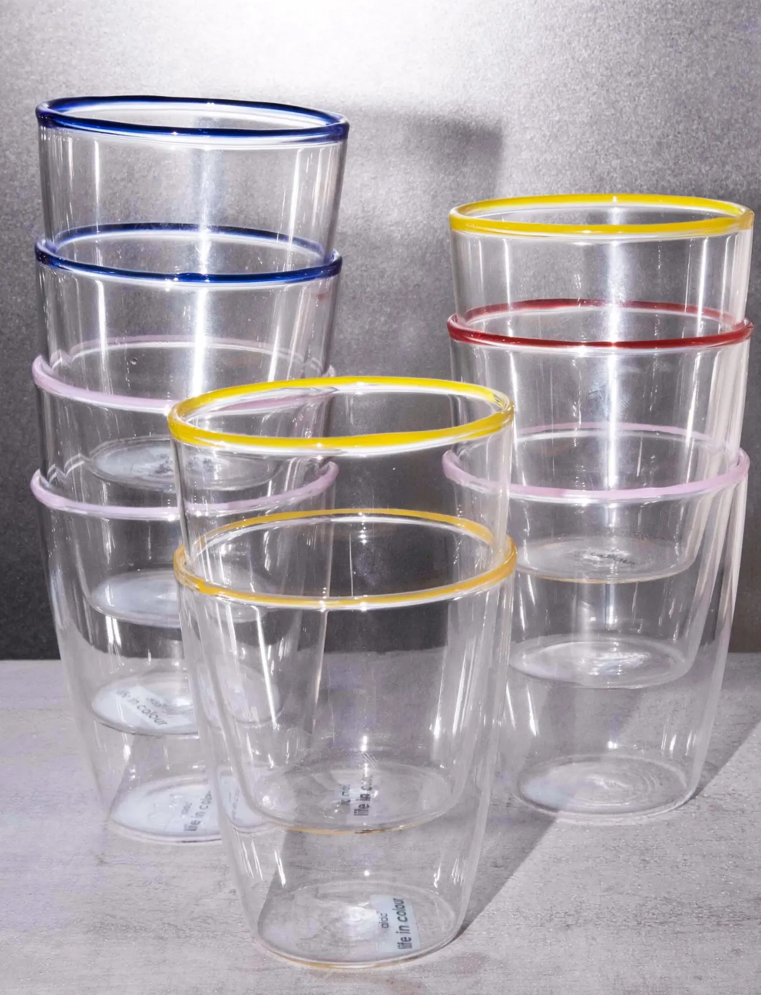 Aida - LIFE IN COLOUR Art Glass Mix colours - 6 pcs. 29 cl. - drikkeglas - multi-coloured - 3