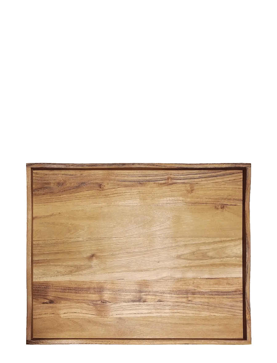 Aida - RAW Teak - bakke 38x31x4,5 cm teakbund - paplātes - natural - 1