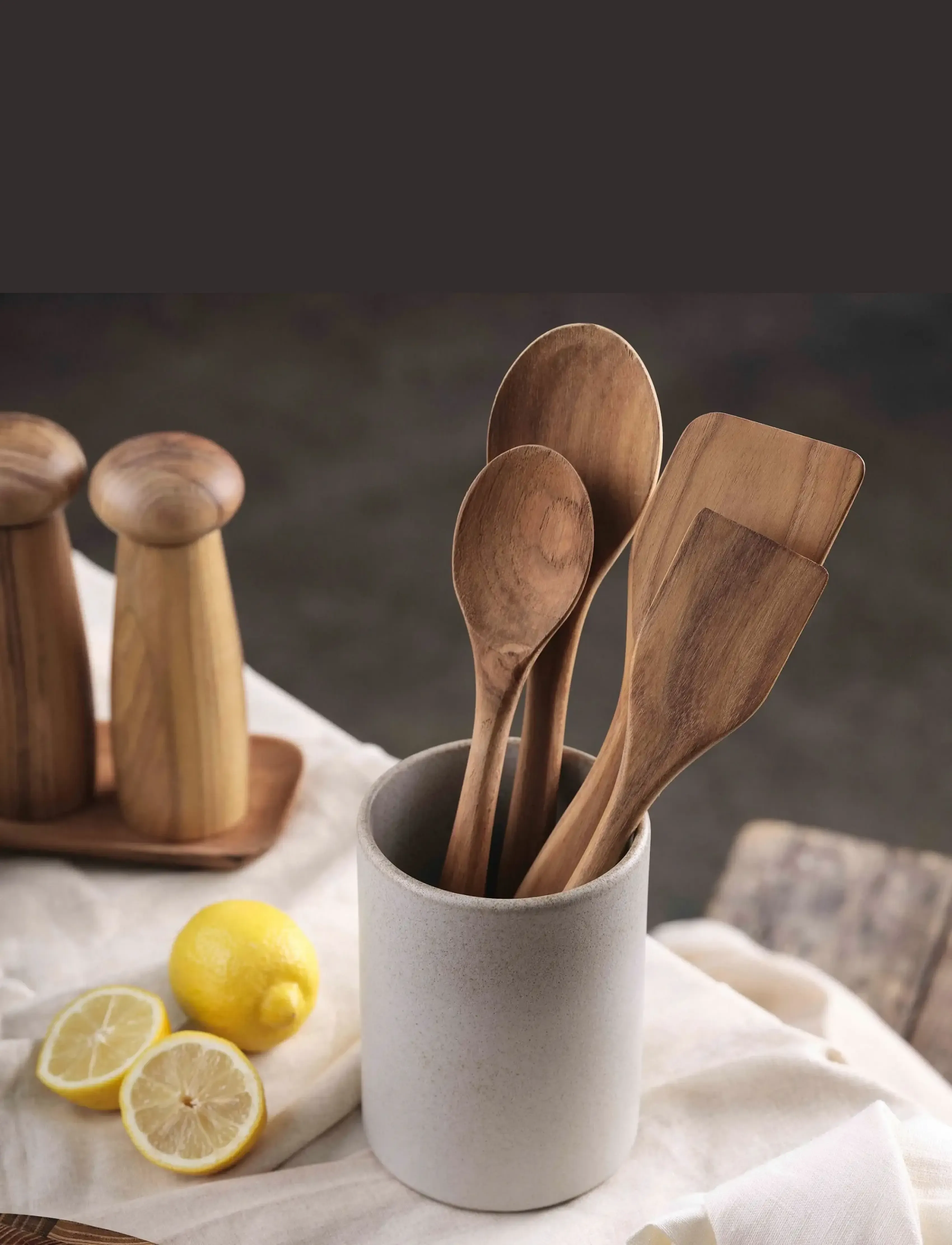 Aida - RAW Teak - grydeske 32 cm 1 stk. - natural - 2