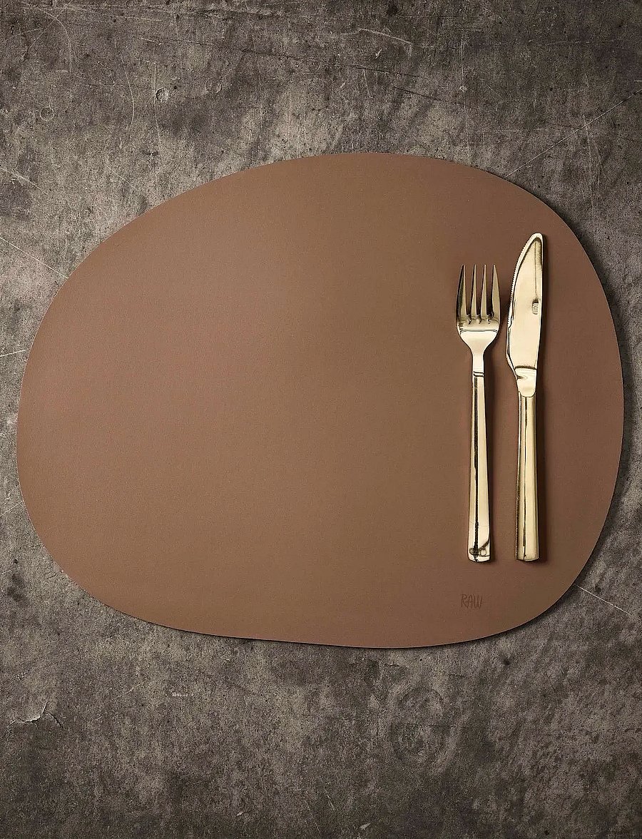 Aida - RAW Silicone placemat - soft surface 1 pcs. 41 x 33.5 cm - deckchen - mocca - 0