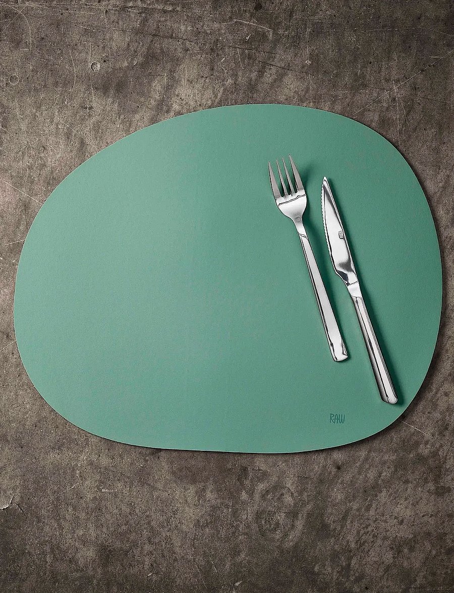 Aida - RAW Silicone placemat - soft surface 1 pcs. 41 x 33.5 cm - deckchen - green - 0