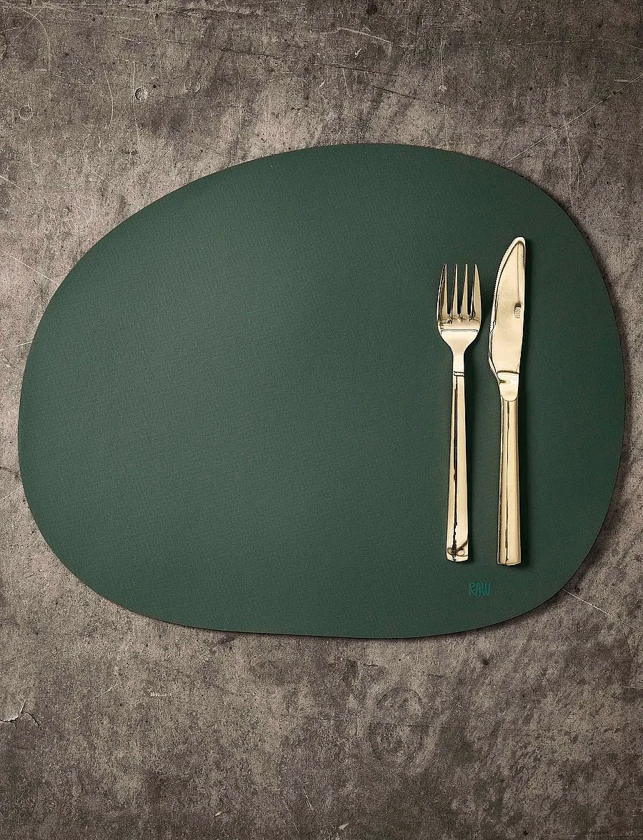 Aida - RAW Silicone placemat - soft surface 1 pcs. 41 x 33.5 cm - deckchen - dark green - 0