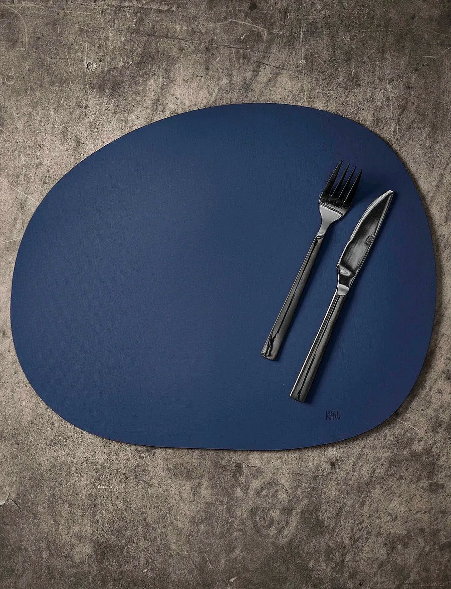 Aida - RAW Silicone placemat - soft surface 1 pcs. 41 x 33.5 cm - deckchen - dark blue - 0
