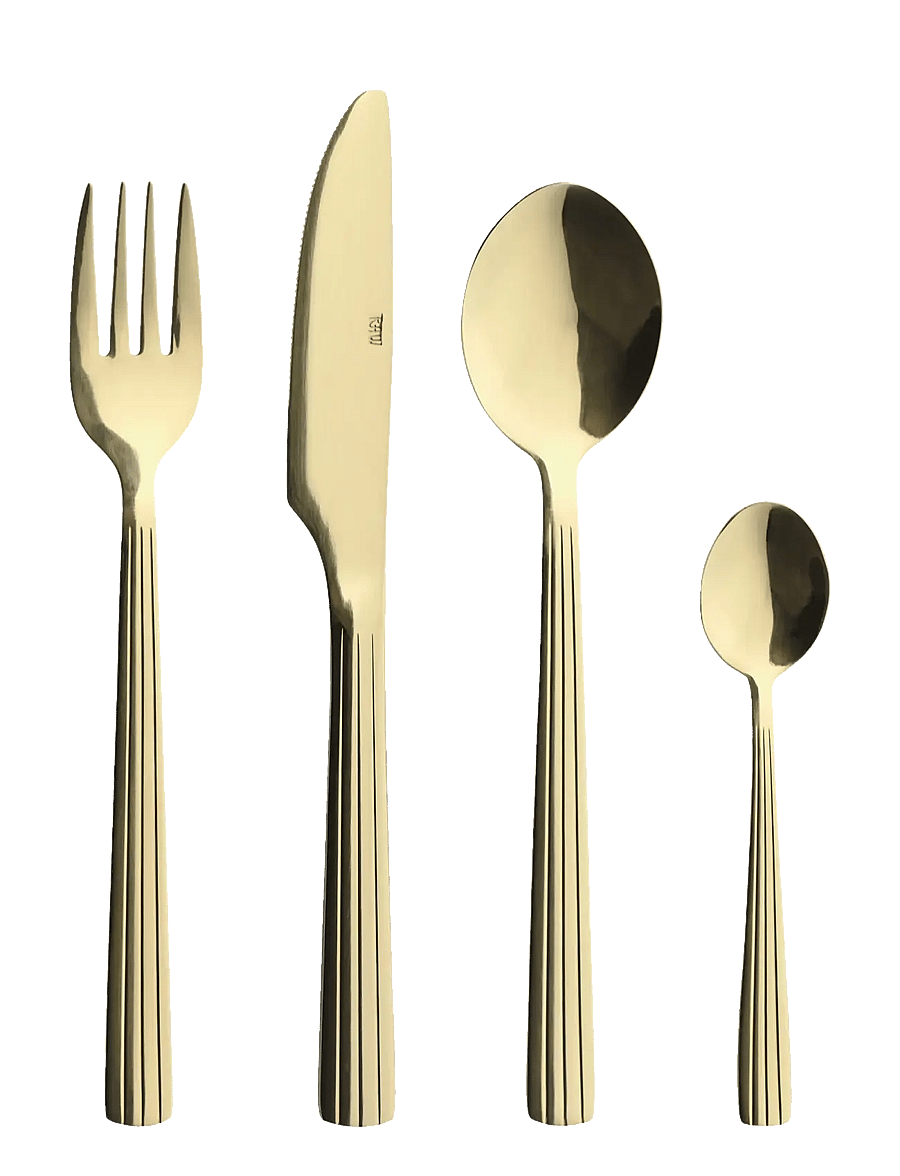 Aida - RAW cutlery champagne gold colour coating 24 pcs set - gold - 1