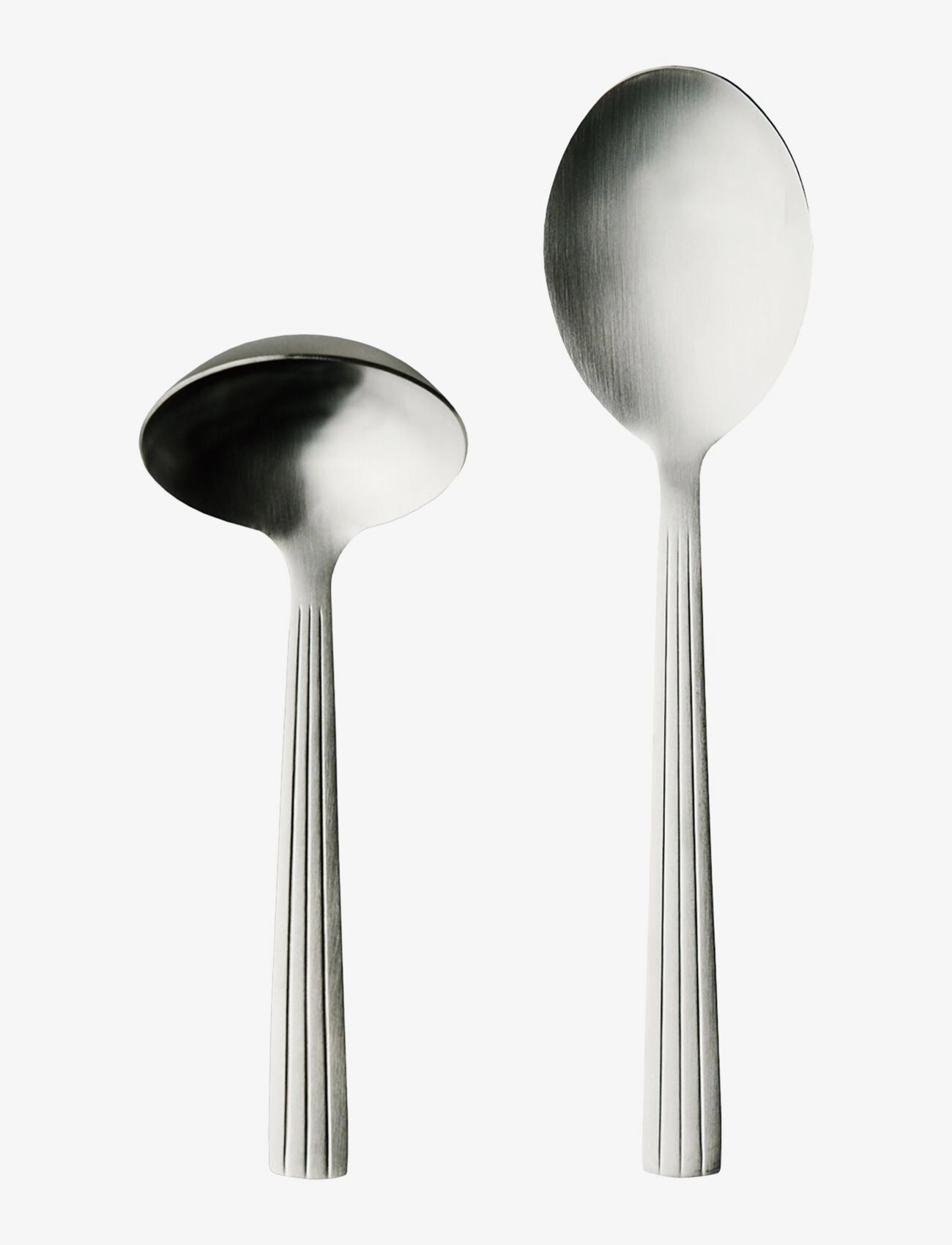 Aida RAW cutlery matte steel -  2 pcs set gravy/potato spoon giftbox - Bestickset - MATTE STEEL / silver