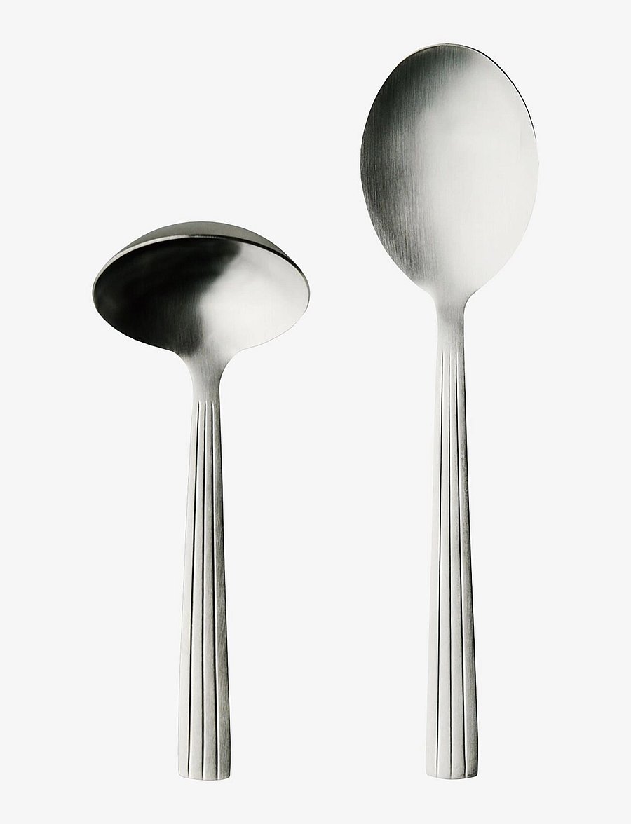 Aida - RAW cutlery matte steel - 2 pcs set gravy/potato spoon giftbox - nach preis einkaufen - matte steel - 1