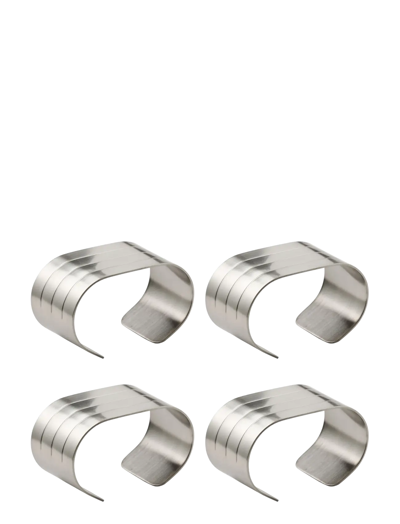 Aida Raw Napkin Holder Matte Steel 4 Pcs Giftbox, Servietring og -holder, Sølv, Str: ONE SIZE