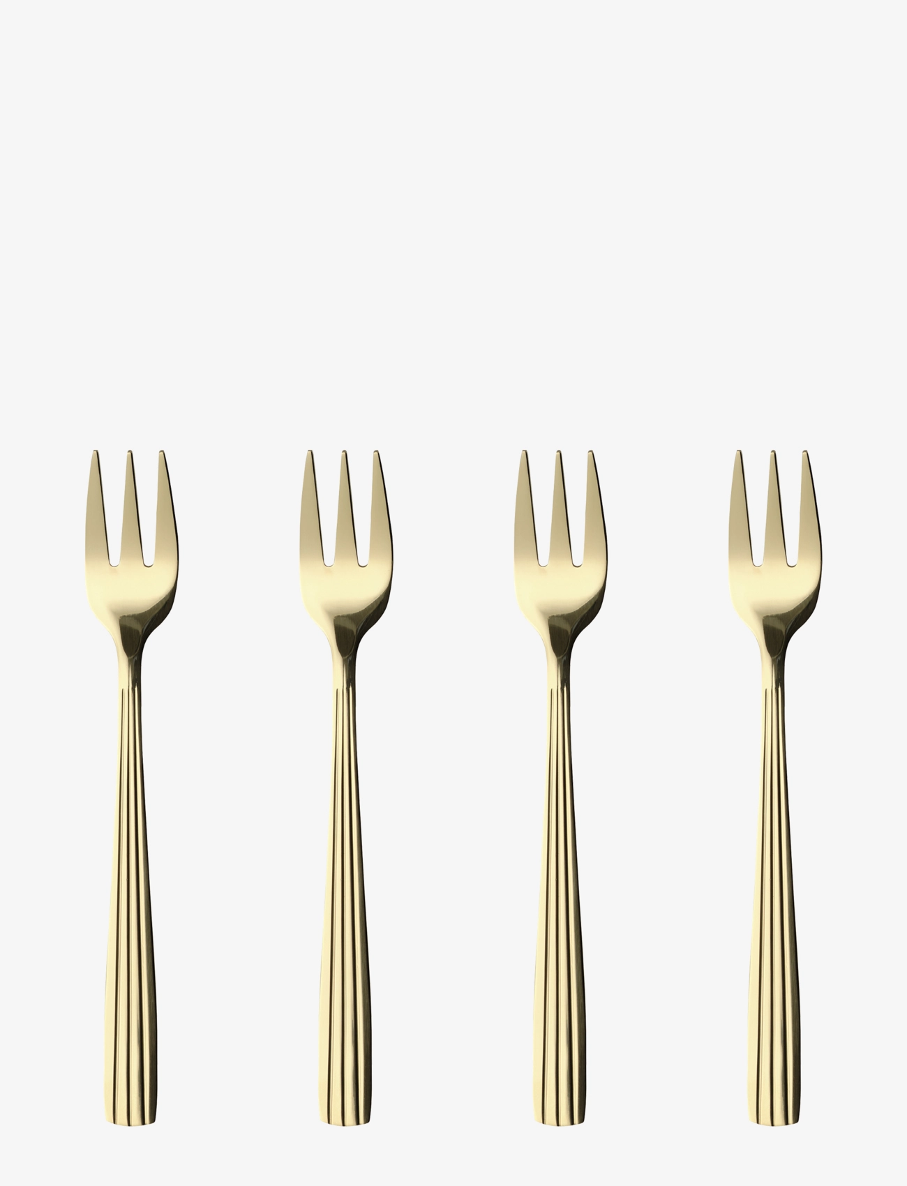 AIDA Raw - Bestik- Kagegaffel Champagne Guld Farvet Belægning 4 Stk Gaveæske Gold - L18.2CMx18.2 - Unisex