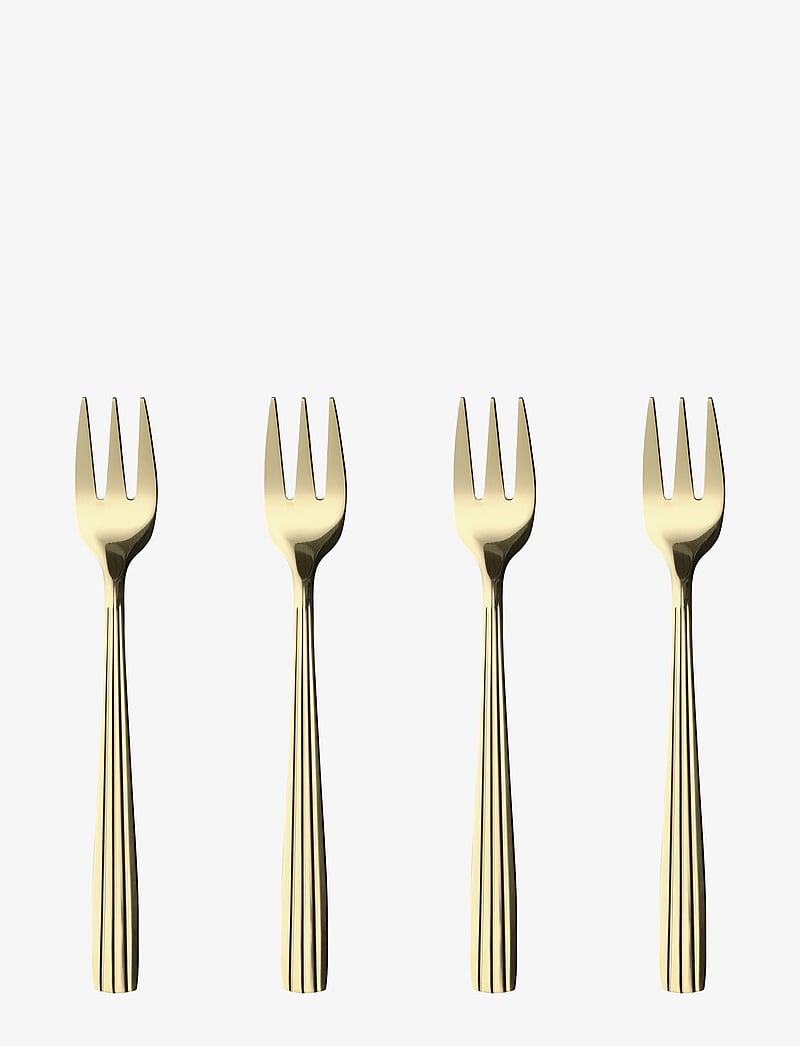 Aida - RAW - bestik- kagegaffel champagne guld farvet belægning 4 stk gaveæske - gabeln - champagne gold - 1