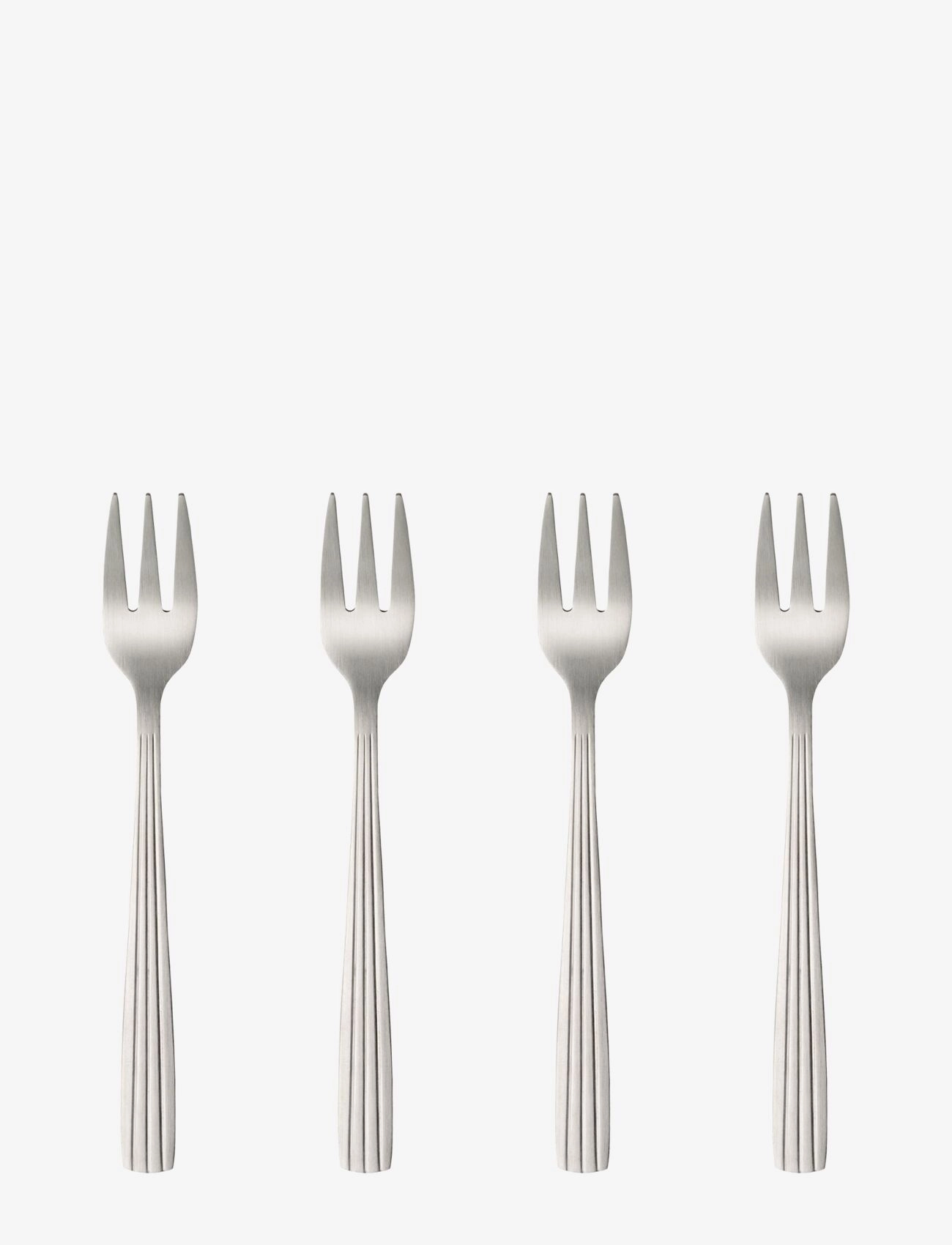 Aida Raw Cutlery Matte Steel Cakefork 4 Pcs Giftbox, Bestiksæt, Sølv, Str: L18.2CM