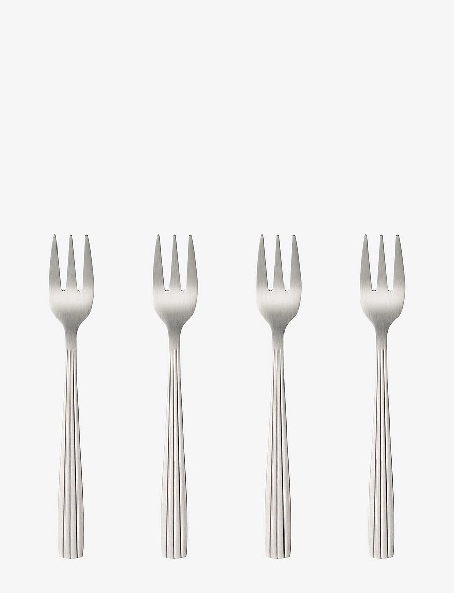 Aida - RAW cutlery matte steel - cakefork 4 pcs giftbox - bestecksets - matte steel - 0