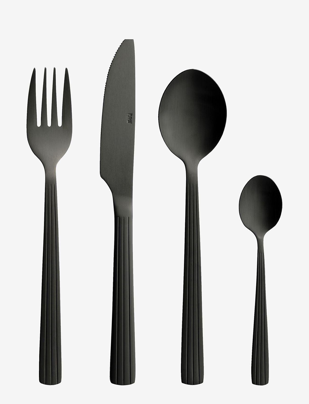 Aida - RAW cutlery -48 pcs. Set giftbox - bestiksæt - matte black - 0