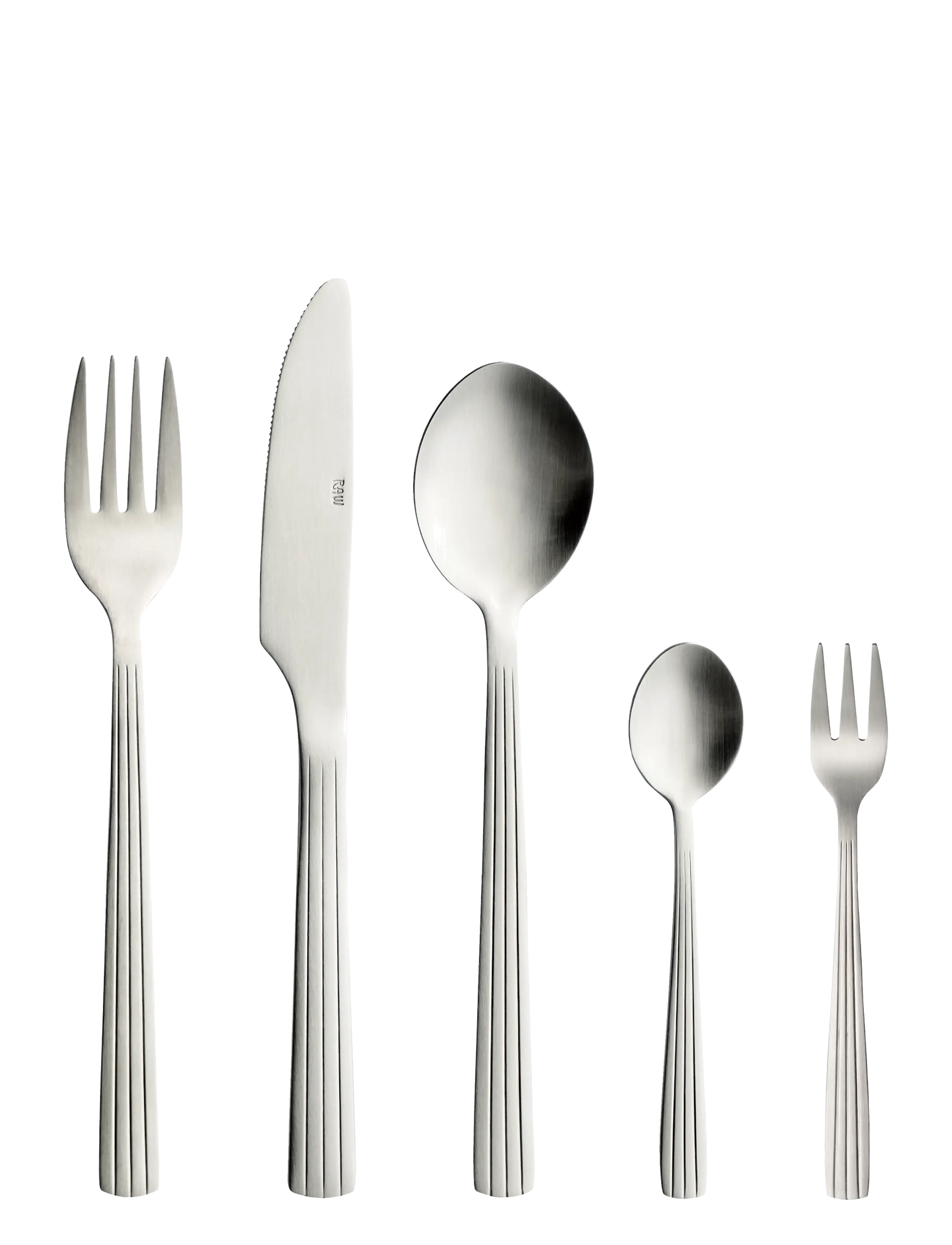 Aida RAW cutlery matte steel 60 pcs set - Besteck - MATTE STEEL / silver