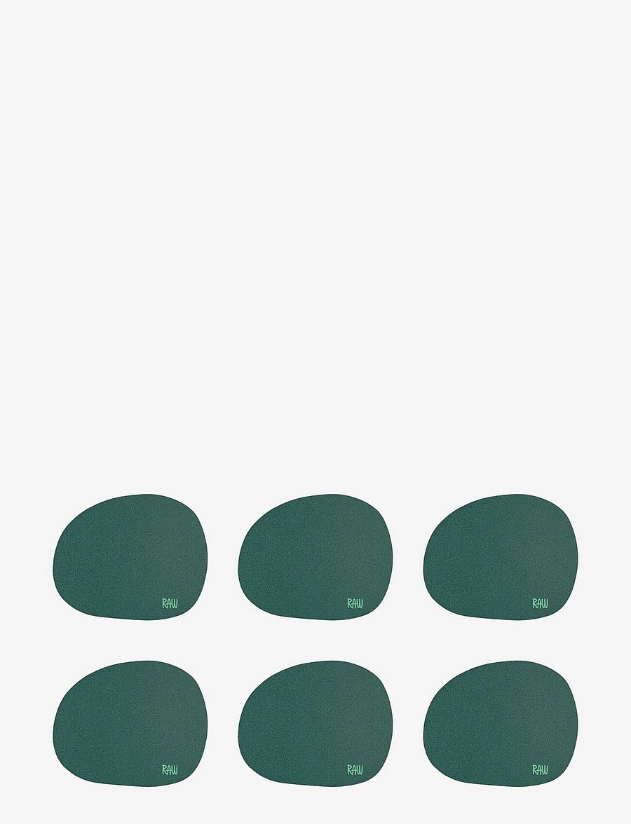 Aida - RAW - silicone coaster dark green 12,2x10 cm 6 pcs. pack - glasuntersetzer - dark green - 1