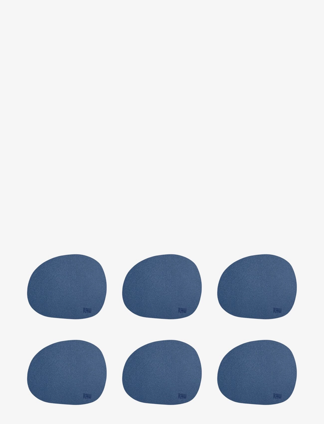 Aida Raw Silicone Coaster Dark Blue 12,2X10 Cm 6 Pcs. Pack, Coaster, Blå, Str: ONE SIZE