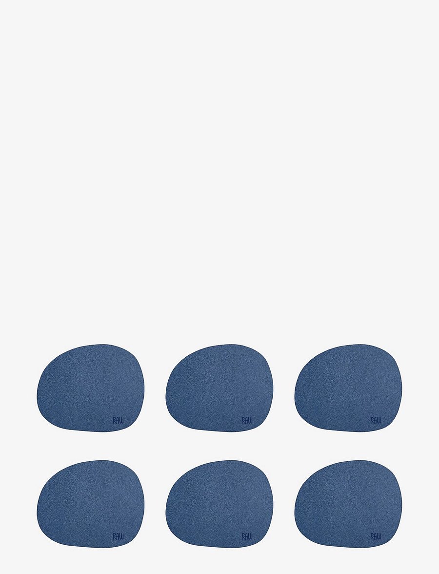 Aida - RAW - silicone coaster dark blue 12,2x10 cm 6 pcs. pack - glasuntersetzer - dark blue - 1
