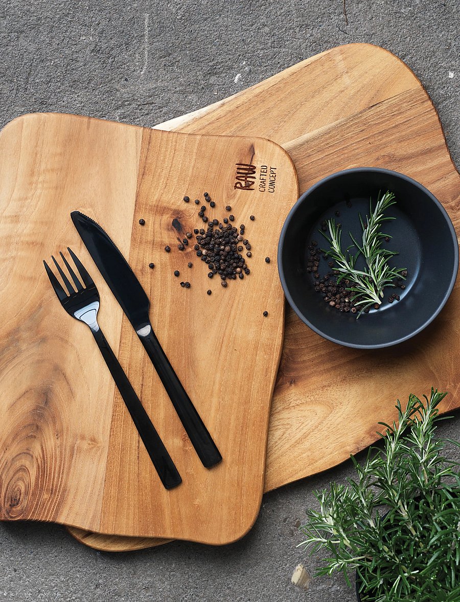 Aida - RAW Teak - cuttingboard set 2 pcs - schneidebretter - teak - 0