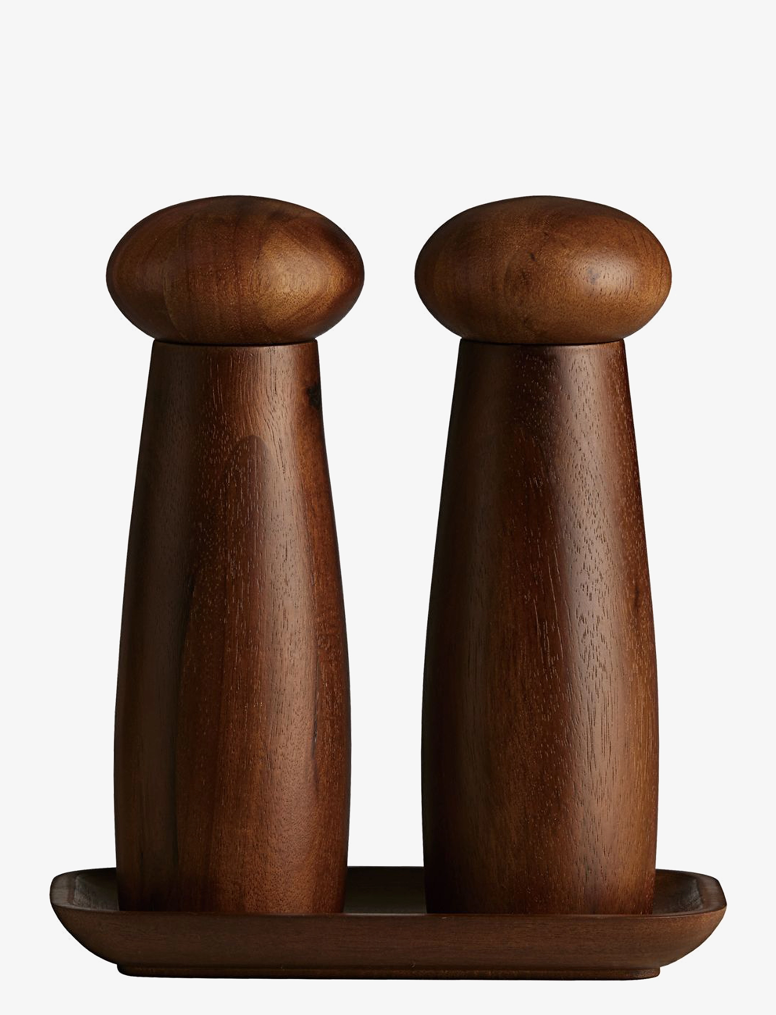 AIDA Raw - Keramisk Kværnesæt Med Bakke Mørk Teak NATURAL - One Size - Unisex