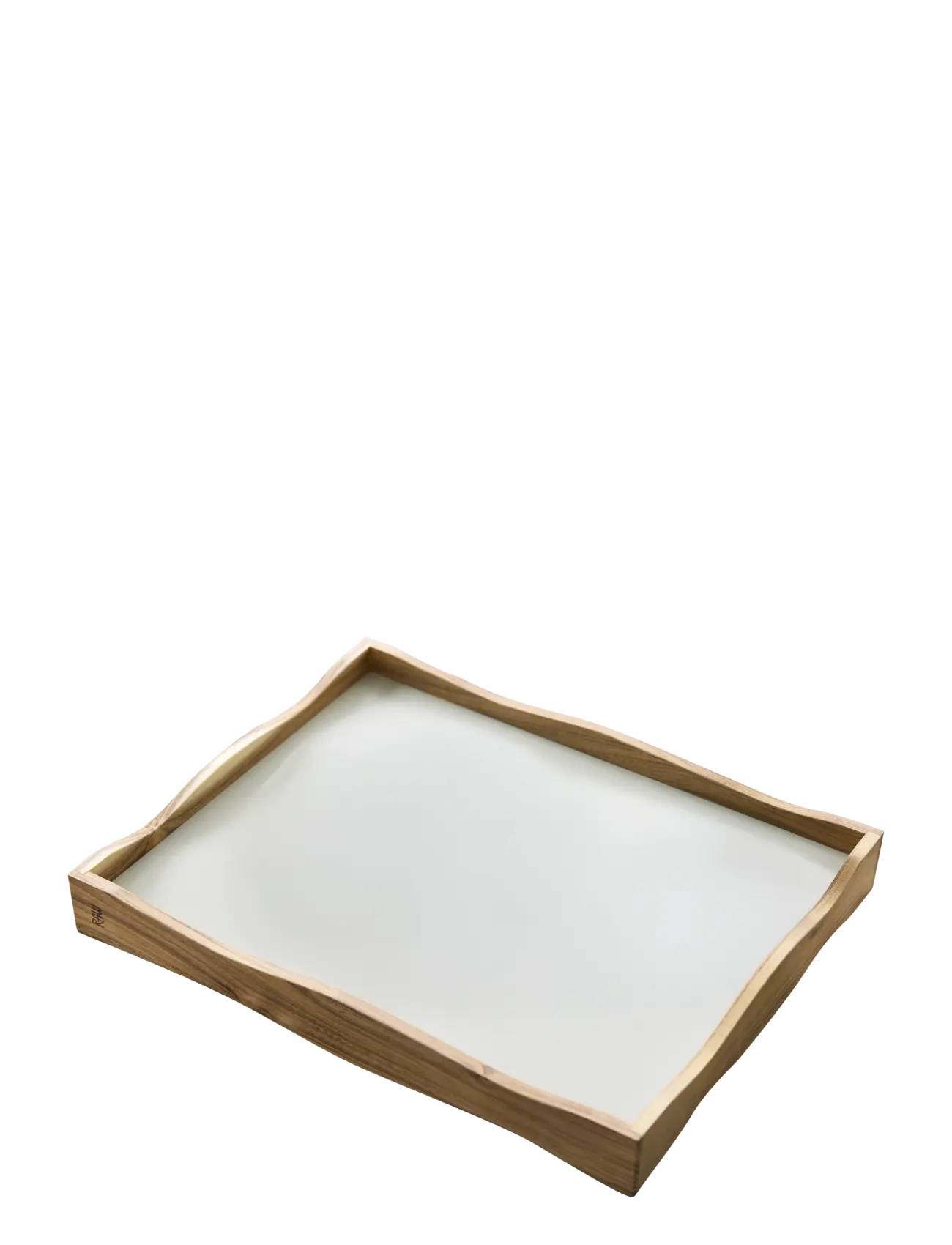 Aida RAW Teak - bakke vendbar 38 x31x4,5 cm. tykkelse 0,9 cm - Serveringsbrett - TEAK / cream