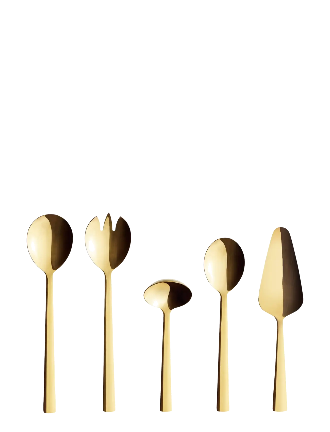 Aida Raw Cutlery Gold Colour Coating 5 Pcs Set, Serving Ske, Guld, Str: ONE SIZE