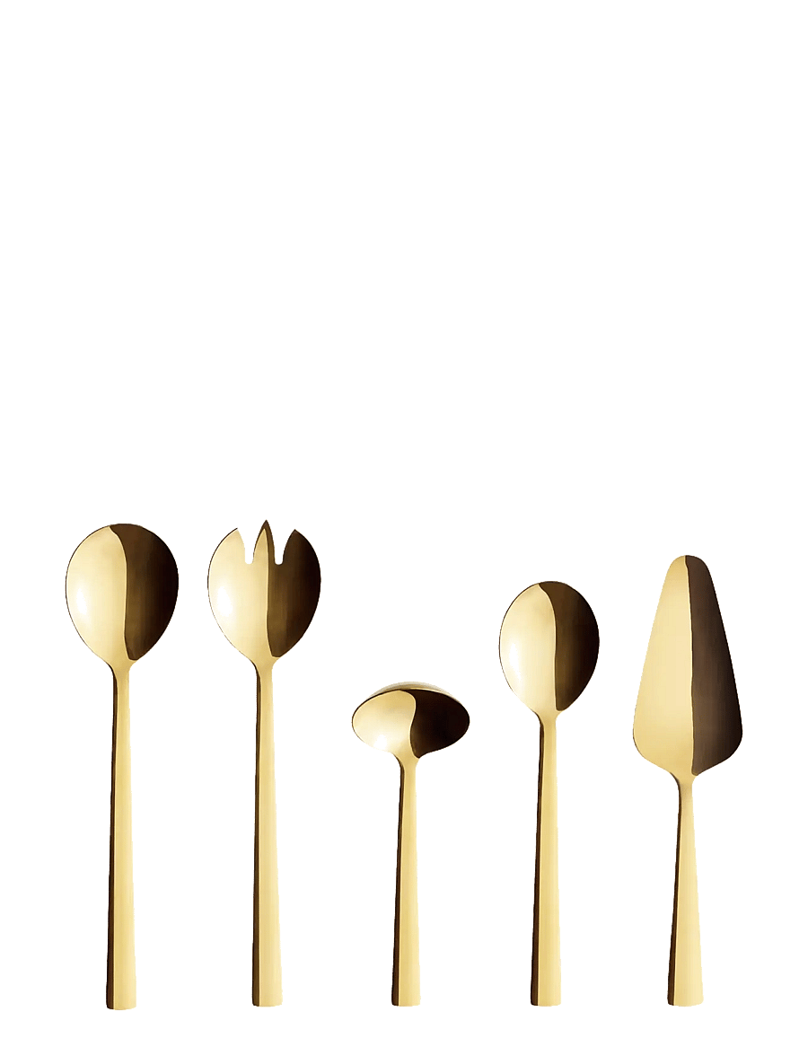 Aida - RAW cutlery gold colour coating 5 pcs set - servierlöffel - gold - 1