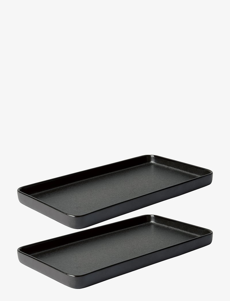 Aida - RAW Titanium Black - rektangulær fad 2 stk 34 x 18 x 2,5 cm gaveæske - geburtstagsgeschenke - black - 0