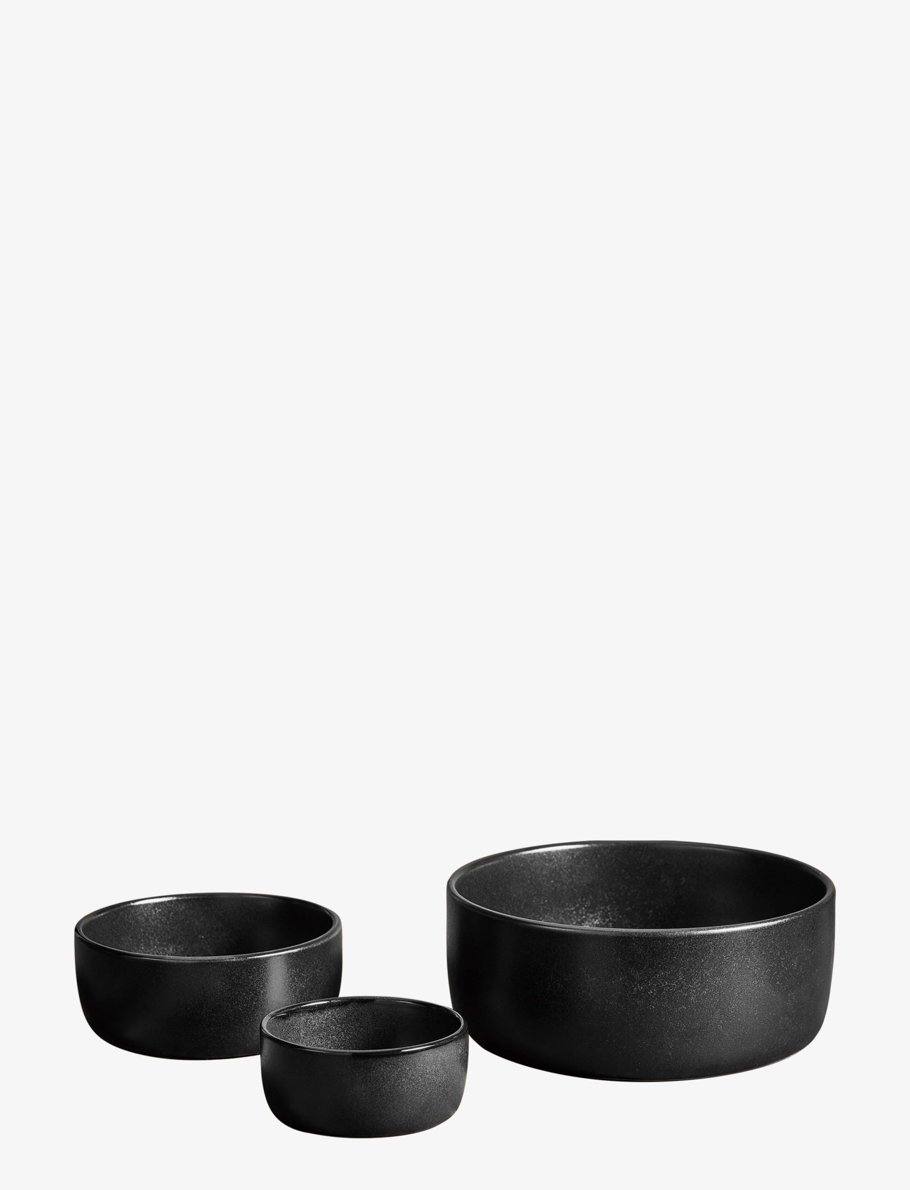 AIDA Raw Titanium Schwarz - Skålesæt 3 Dele D19,5xH8 Cm 1 Stk + D13,5Xh6 Cm + D9,5Xh4,5 Cm Gaveæske Schwarz - One Size - Unisex