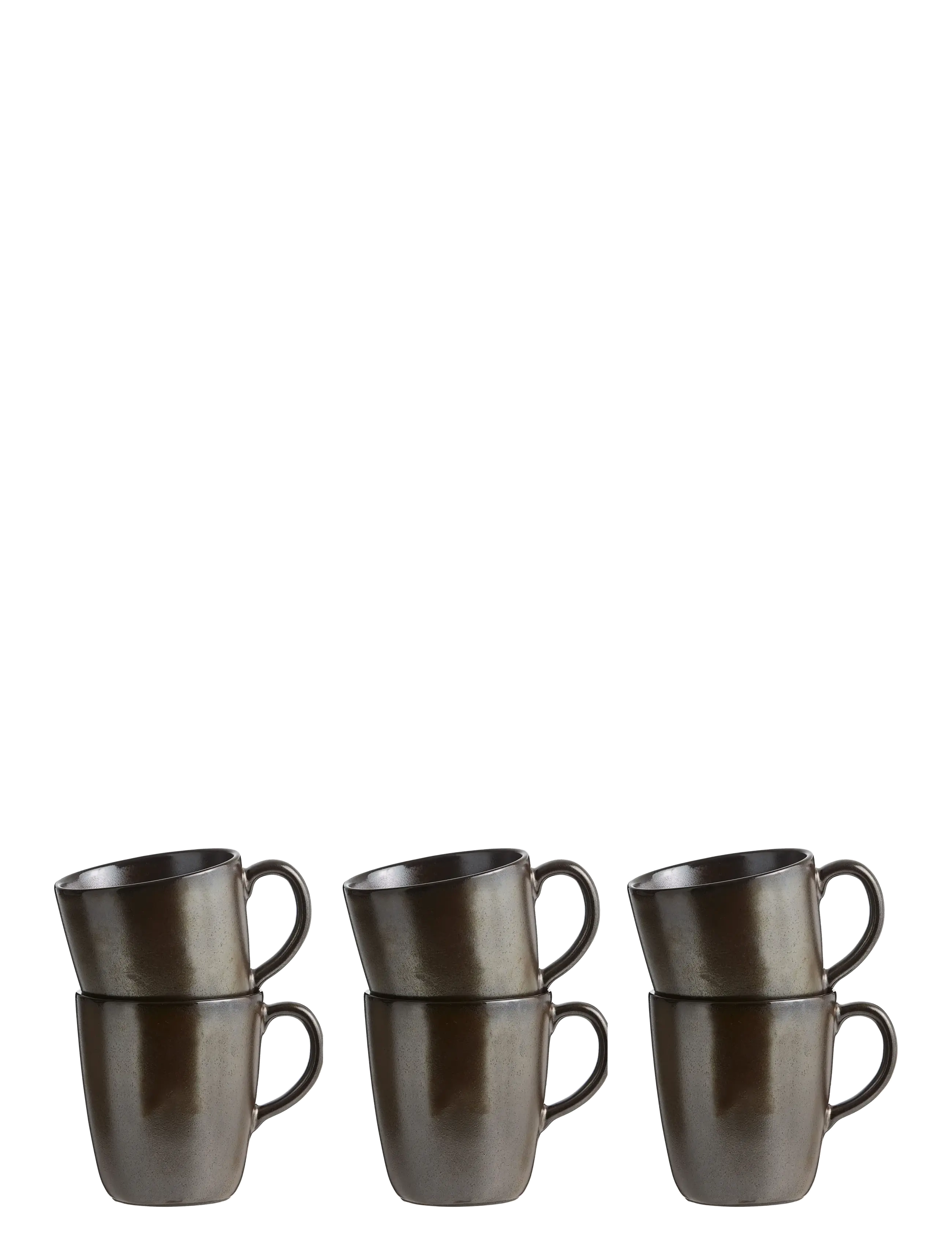 Aida RAW Metallic Brown - wall mug w handle  6 stk 35 cl - Krus & Kopper - METALLIC BROWN / brown