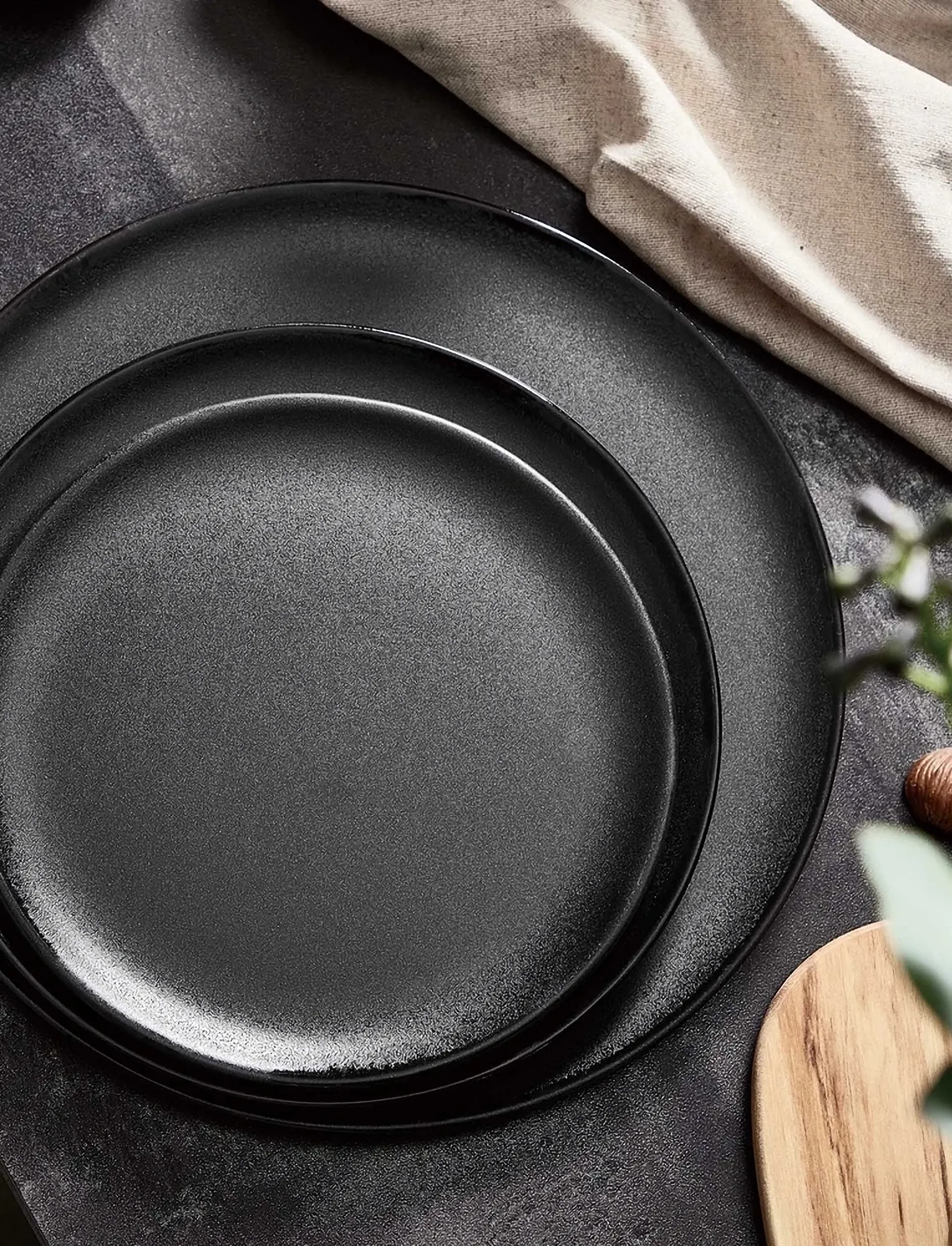 Aida Raw Dessert Plate 6 Stk 20cm, One Size, Black, Tallerkener > Små Tallerkener, Unisex
