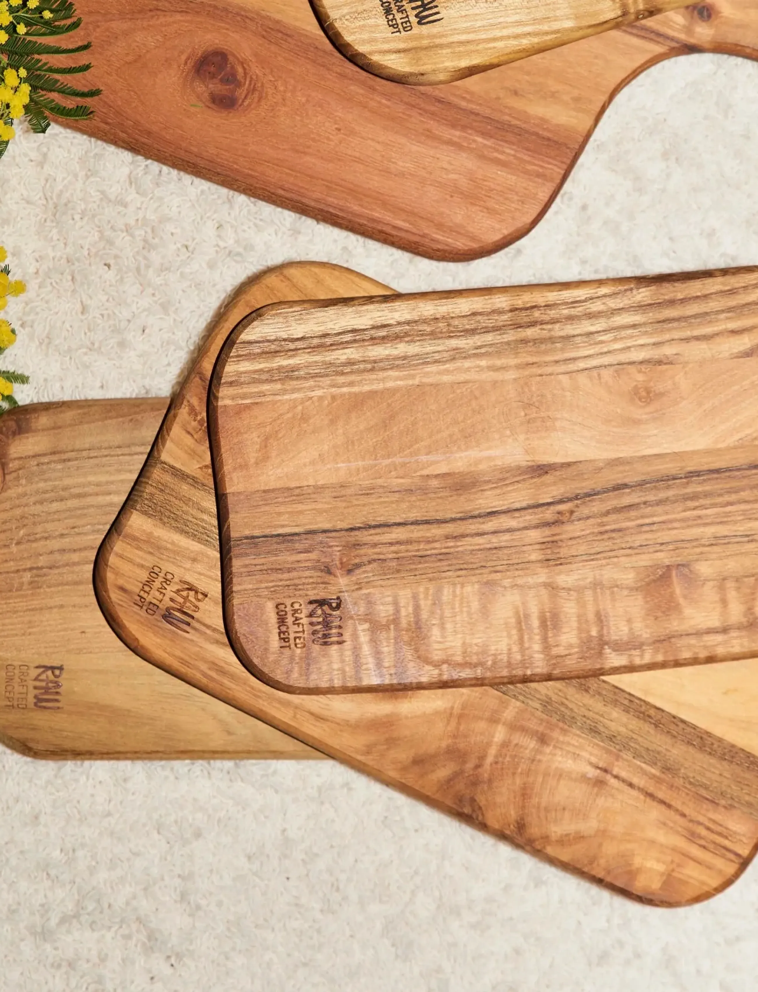 Aida - RAW Teak - skærebræt 32x15x1,5 cm 1 stk - cutting boards - nature - 2