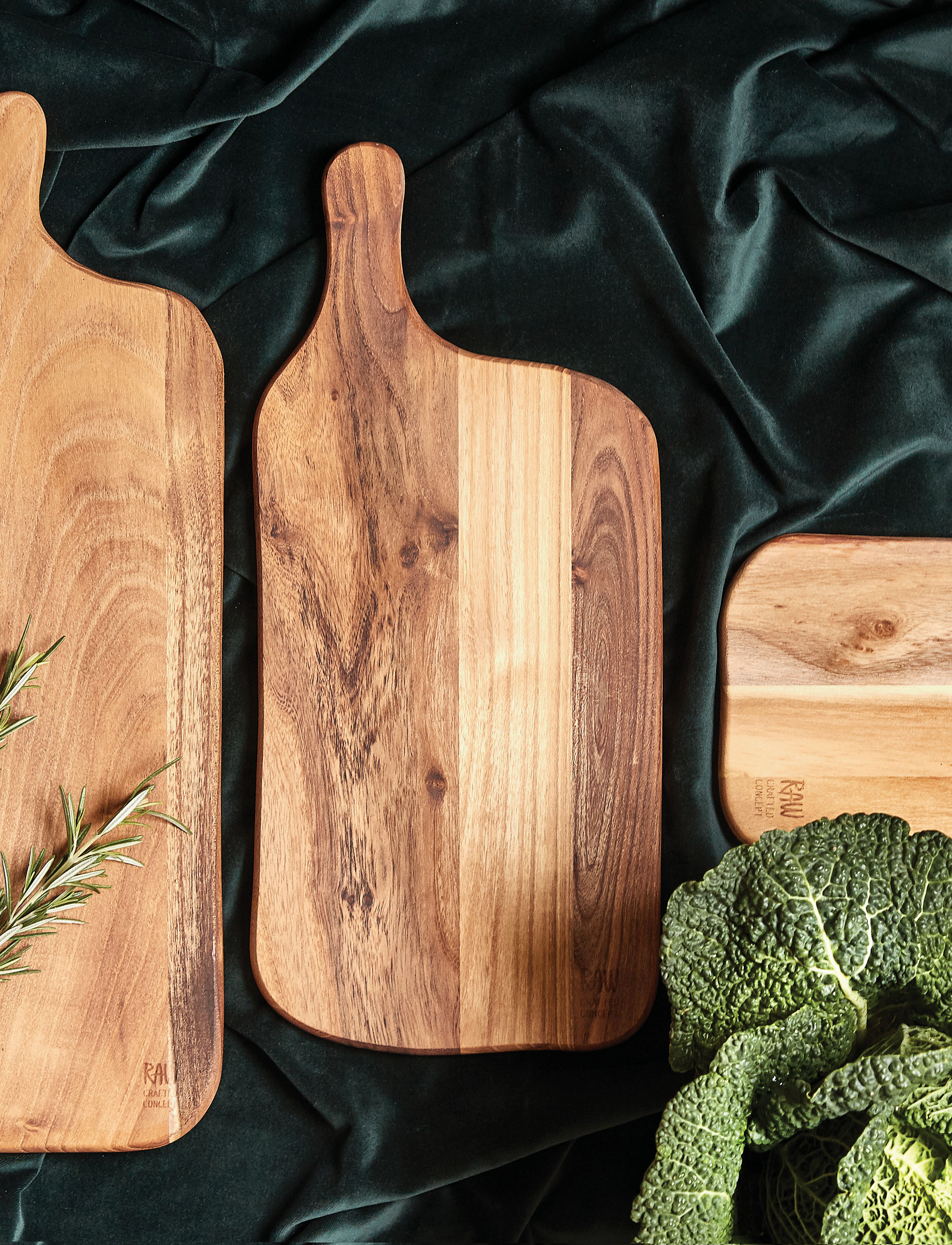 Aida - RAW Teak - skærebræt 50x14x1,5 cm 1 stk - cutting boards - nature - 2