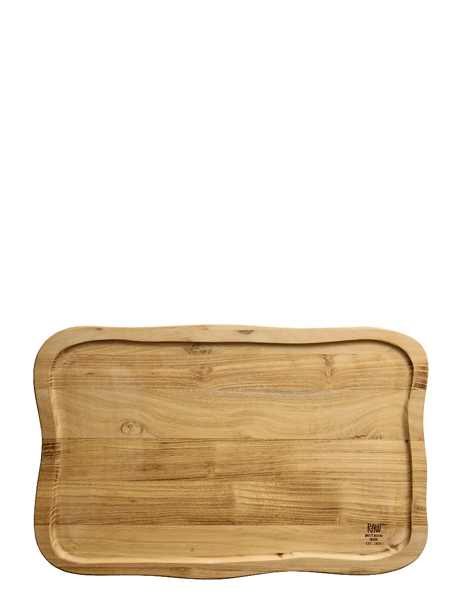 Aida - RAW Teak Cutting Board with Juice Groove – 40 × 26 × 2 cm - schneidebretter - teak wood - 1