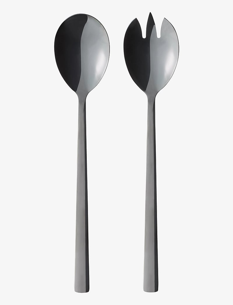 Aida - RAW - bestik salatsæt blank sort belægning 2 dele gaveæske - salatbesteck - black - 1