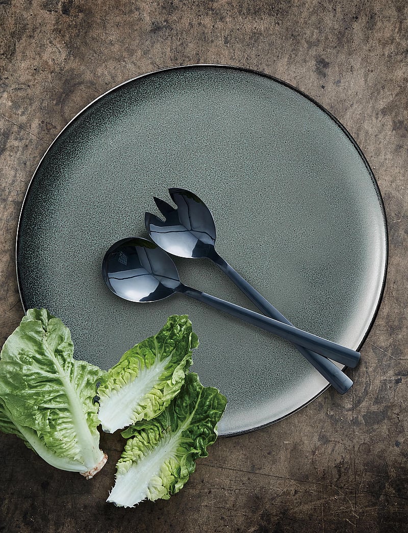 Aida - RAW - bestik salatsæt blank sort belægning 2 dele gaveæske - salatbesteck - black - 3