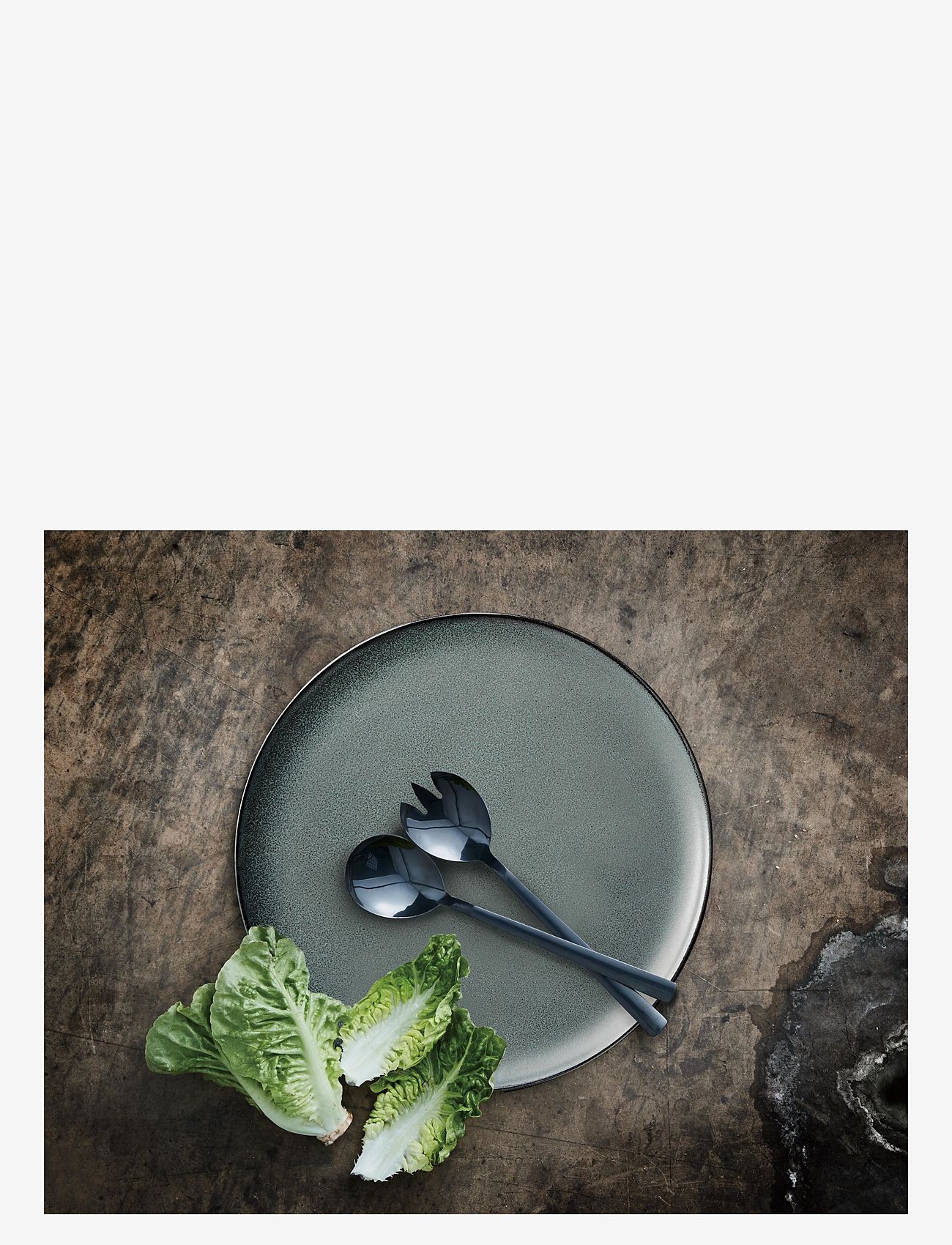 Aida - RAW - bestik salatsæt blank sort belægning  2 dele    gaveæske - black - 1