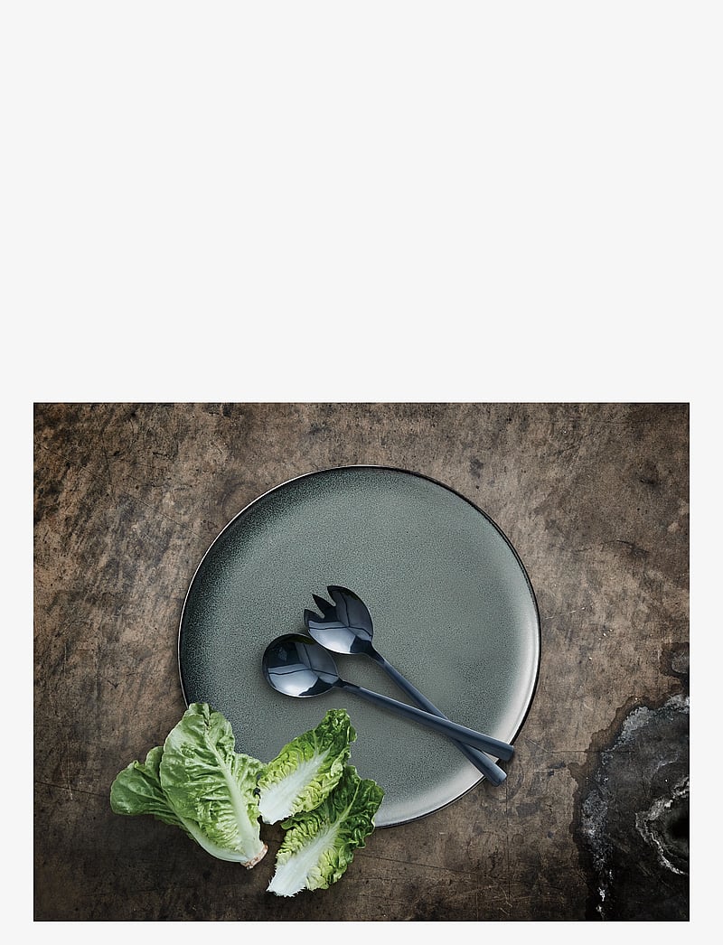 Aida - RAW - bestik salatsæt blank sort belægning 2 dele gaveæske - salatbesteck - black - 2