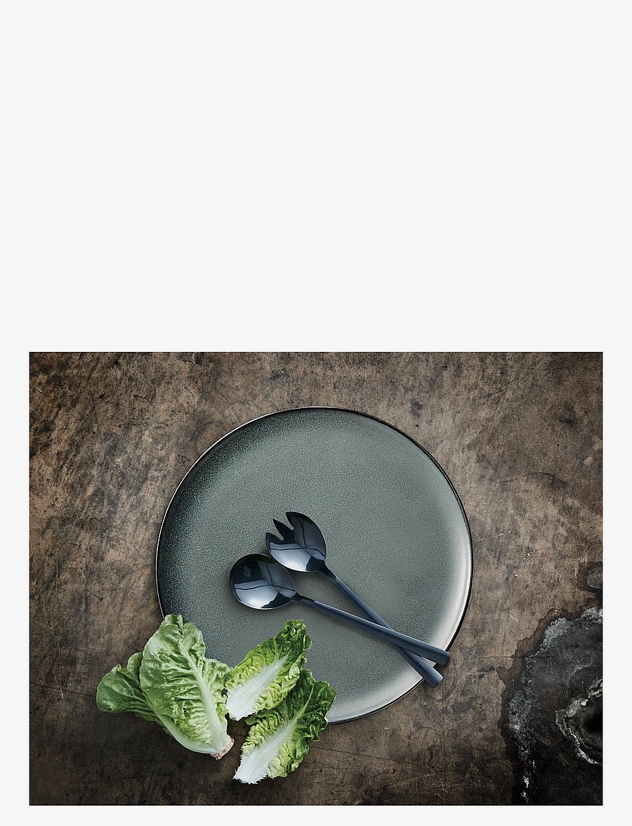 Aida - RAW - bestik salatsæt blank sort belægning 2 dele gaveæske - salatbesteck - black - 2