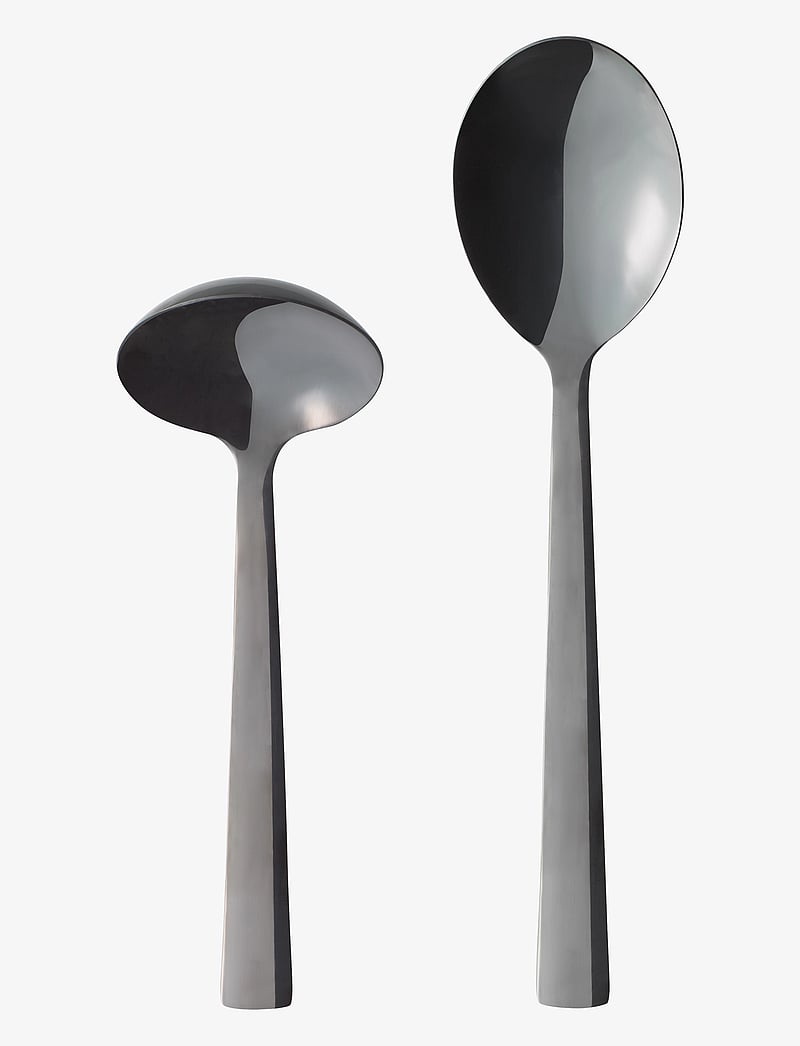 Aida - RAW - bestik sauce/kartoffelske blank sort belægning 2 dele gaveæske - salatbesteck - black - 1