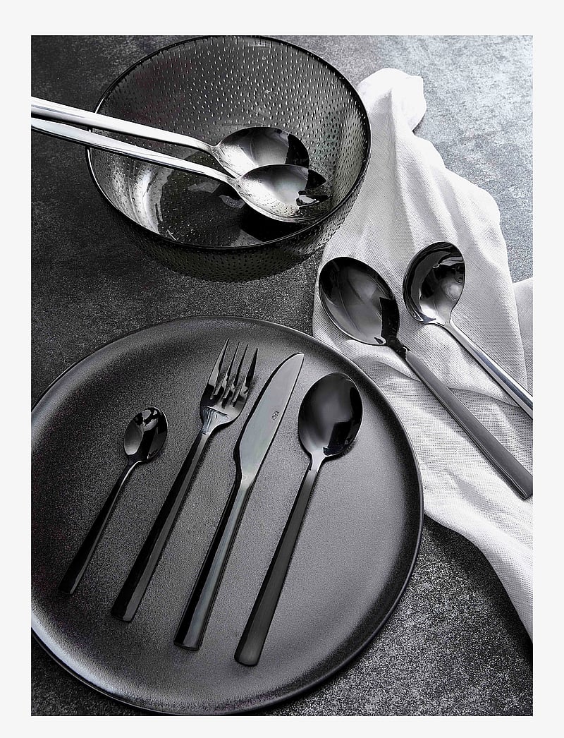 Aida - RAW - bestik sauce/kartoffelske blank sort belægning 2 dele gaveæske - salatbesteck - black - 2