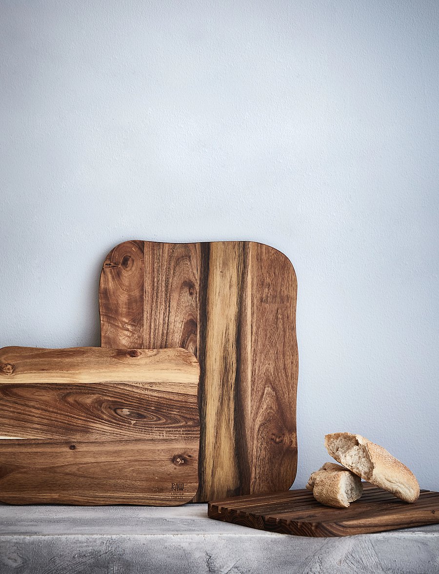 Aida - RAW Teak - skærebræt 1 stk 32x24x2 cm - schneidebretter - teak - 0