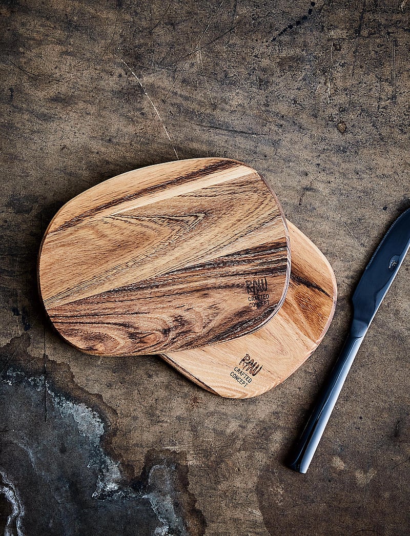Aida - RAW Teak - smørbræt 2 stk 19x14x1 cm - schneidebretter - teakwood - 0
