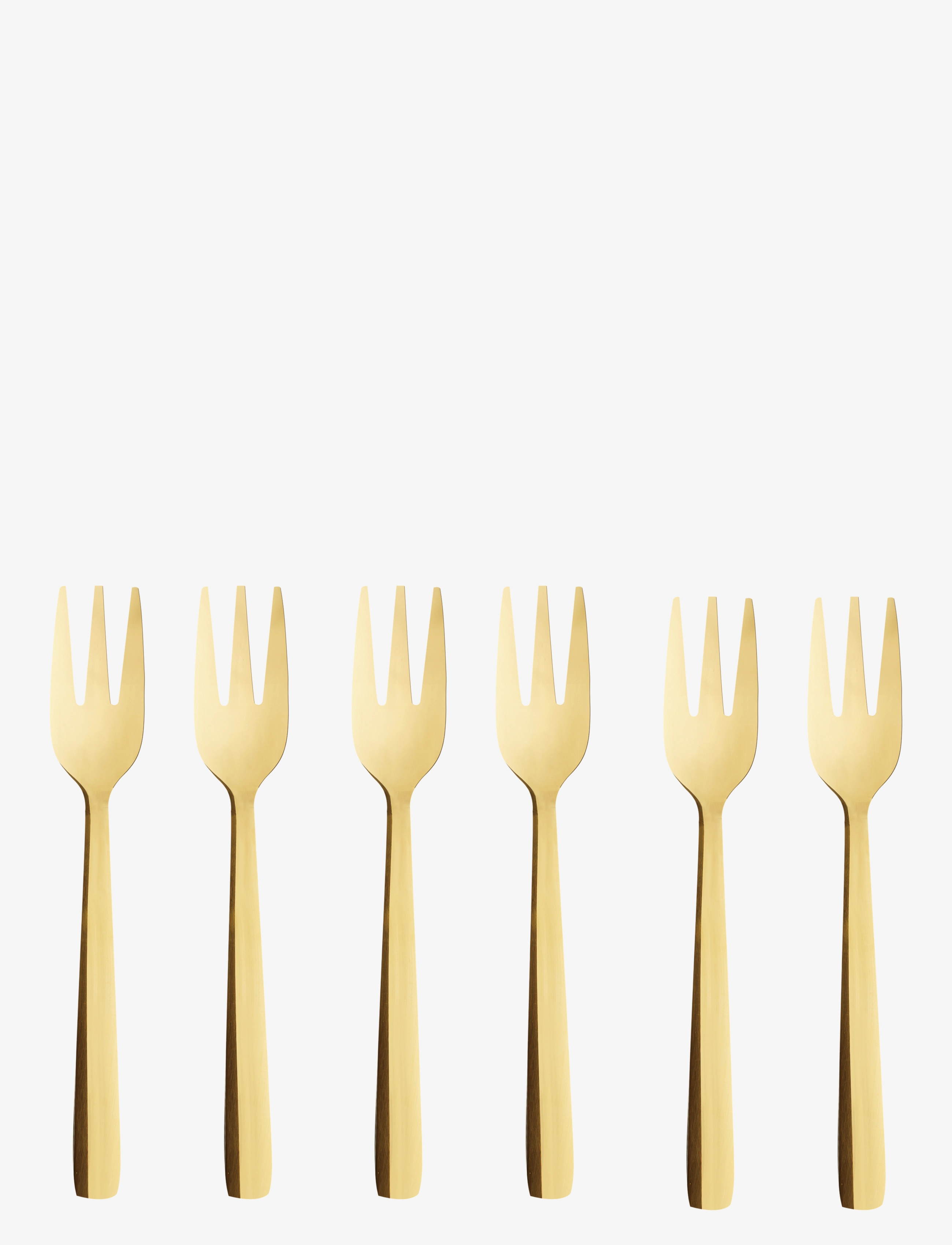 AIDA Raw - Bestik Kagegaffel Guld Farvet Belægning 6 Stk Gaveæske Gold - L17.3CM - Unisex
